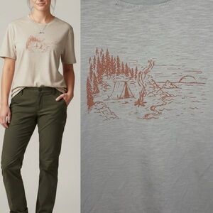 United By Blue 100% Organic Cotton Tan Hiking Camping Tent Scene T-shirt XL